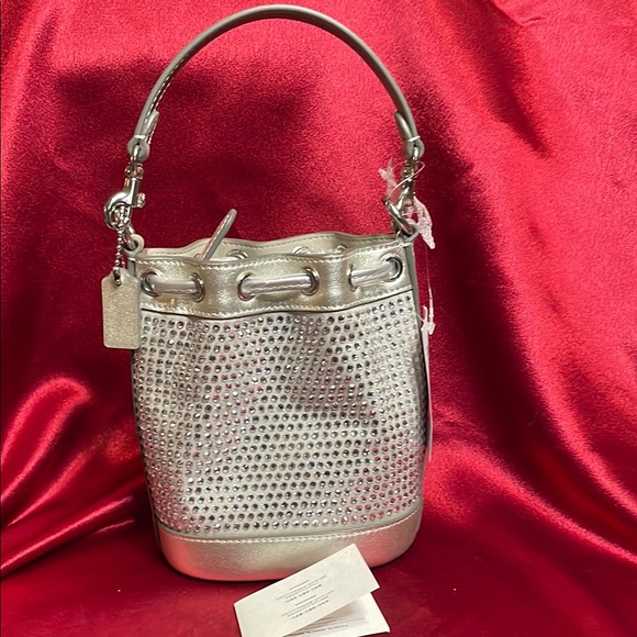 NWT Coach Silver mini Bucket Bag - Picture 7 of 10